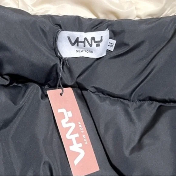 NWT VHNY Down Parka Oversized Winter Coat Beige Hooded Down Parka Jacket Sz M - Picture 8 of 12